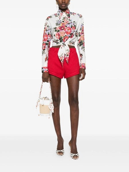 Camicia in cotone stampa mazzo di fiori