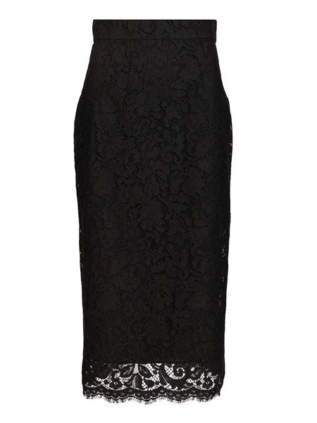 Gonna midi in pizzo stretch