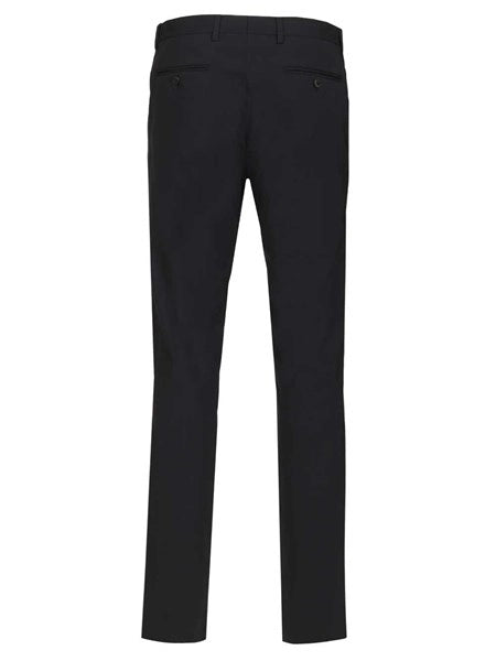 Pantaloni flat front in lana vergine