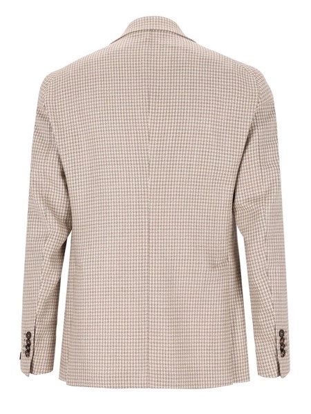 Blazer pied de poule in lana e seta