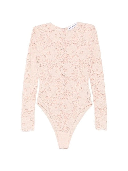 Body beige in pizzo floreale