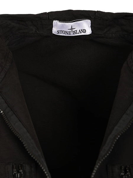Overshirt con cappuccio in ripstop di cotone biologico