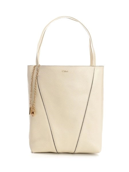 Borsa tote Chloé Spin grande in pelle martellata
