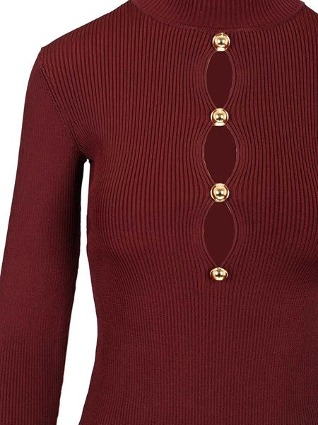 Top in maglia con apertura a chiave