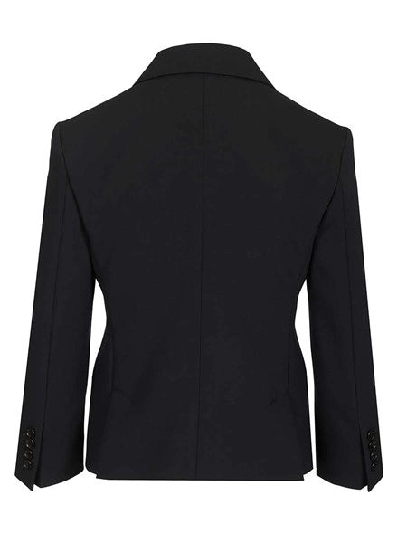 Blazer crop in tela di lana