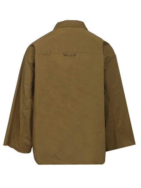 Camicia oversize in twill di cotone e lino