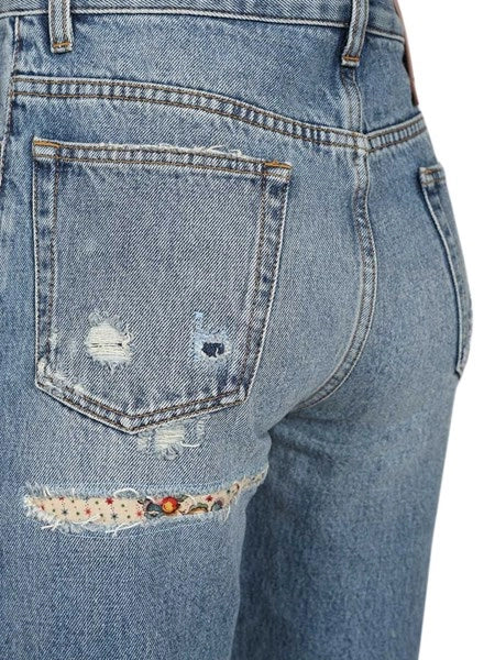 Jeans flare con inserti