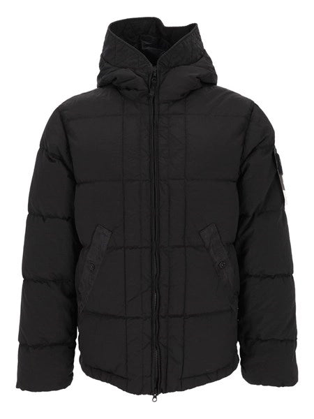 Piumino con cappuccio in tessuto Nylon Metal