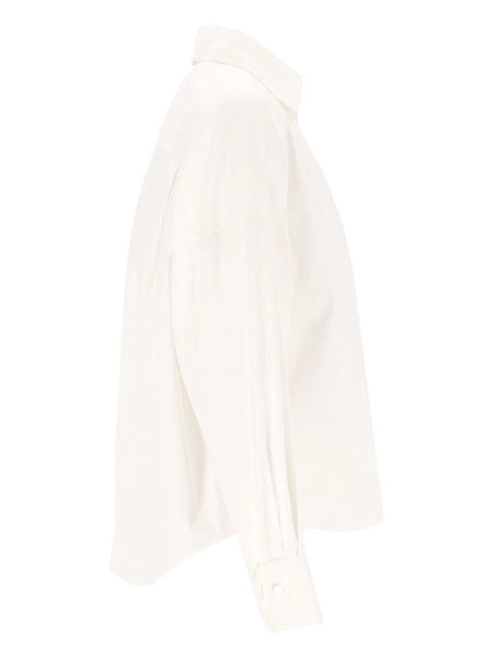 Camicia corta a righe in cotone