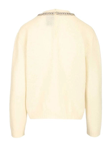 Pullover in lana vergine con ricami