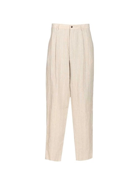 Pantaloni a due pinces in lino