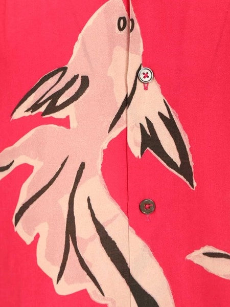 Camicia in viscosa con motivo "Fish"
