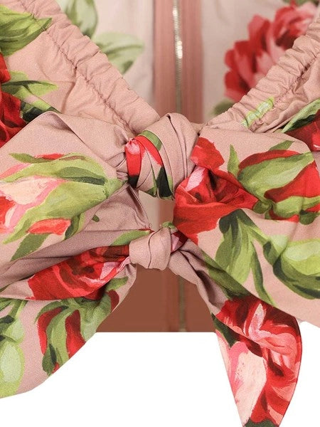 Top stampa bouquet rose