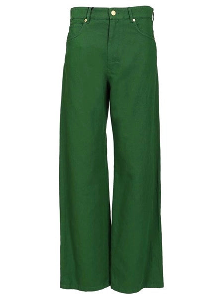 Pantalone in drill di cotone e lino