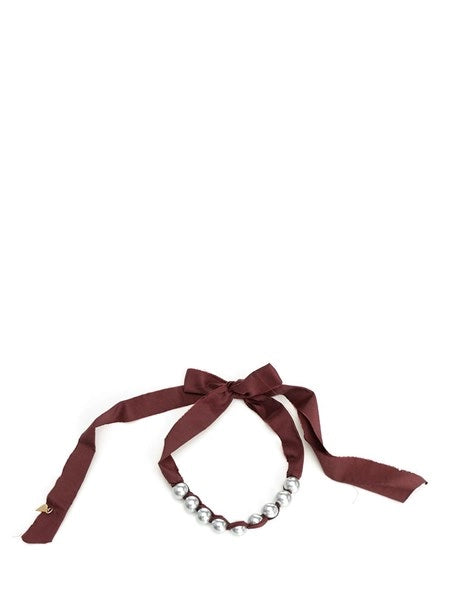 Collana con perle in vetro
