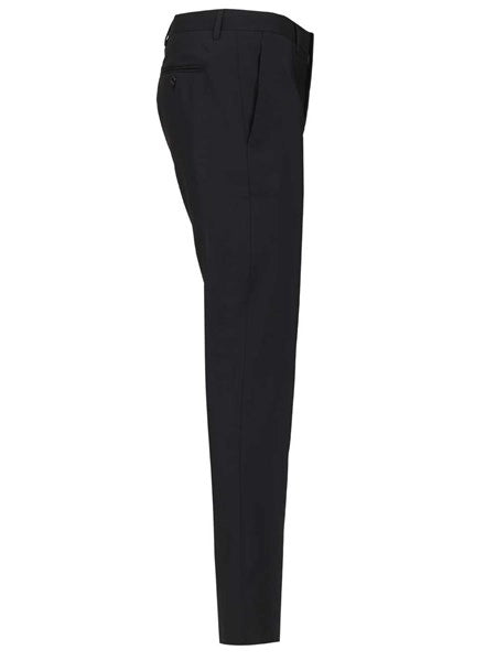 Pantaloni flat front in lana vergine