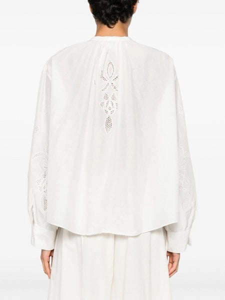 camicia bohemienne in voile con ricamo “lunamaris”
