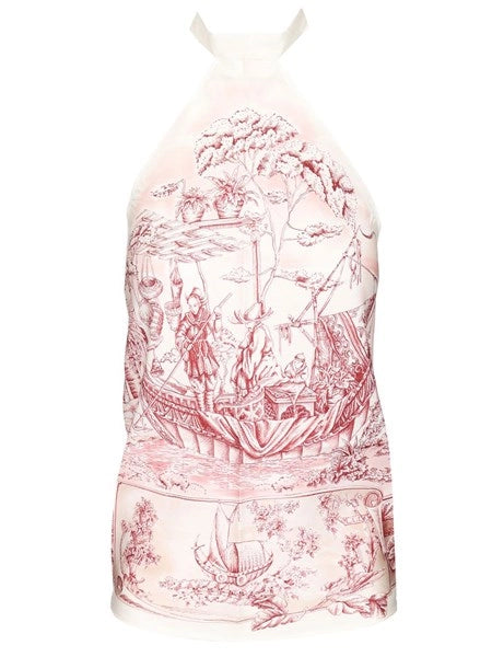 Top Foulard con stampa etnica