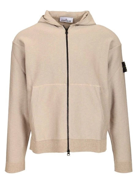 Giacca con cappuccio e zip in cotone biologico Panama
