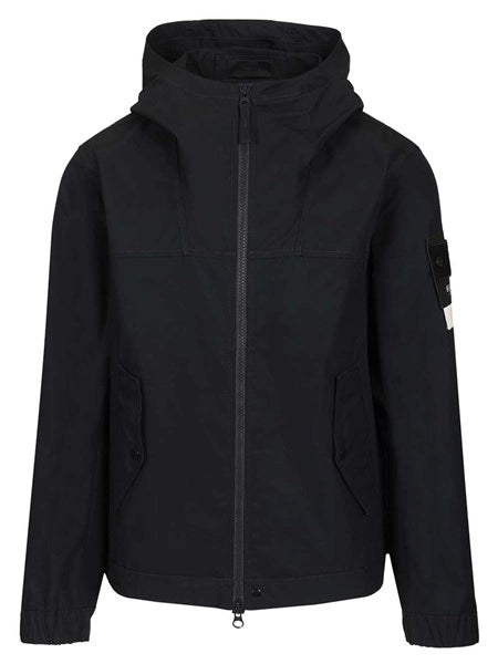 Giacca con cappuccio in twill di cotone biologico