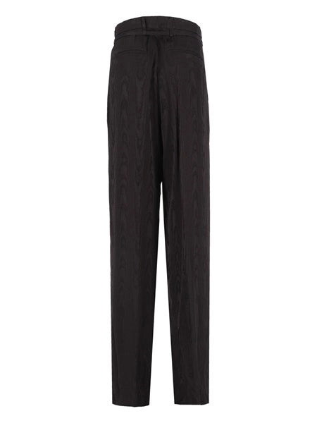 Pantaloni a vita alta con motivo Moiré