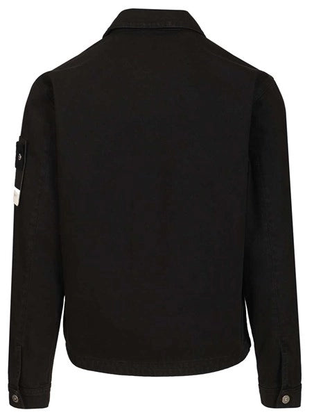 Biker in denim BIKER JACKET LIGHT BULL DENIM-TC, GARMENT DYED BLACK