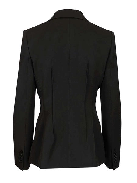 Giacca monopetto con ricamo stile cotta di maglia