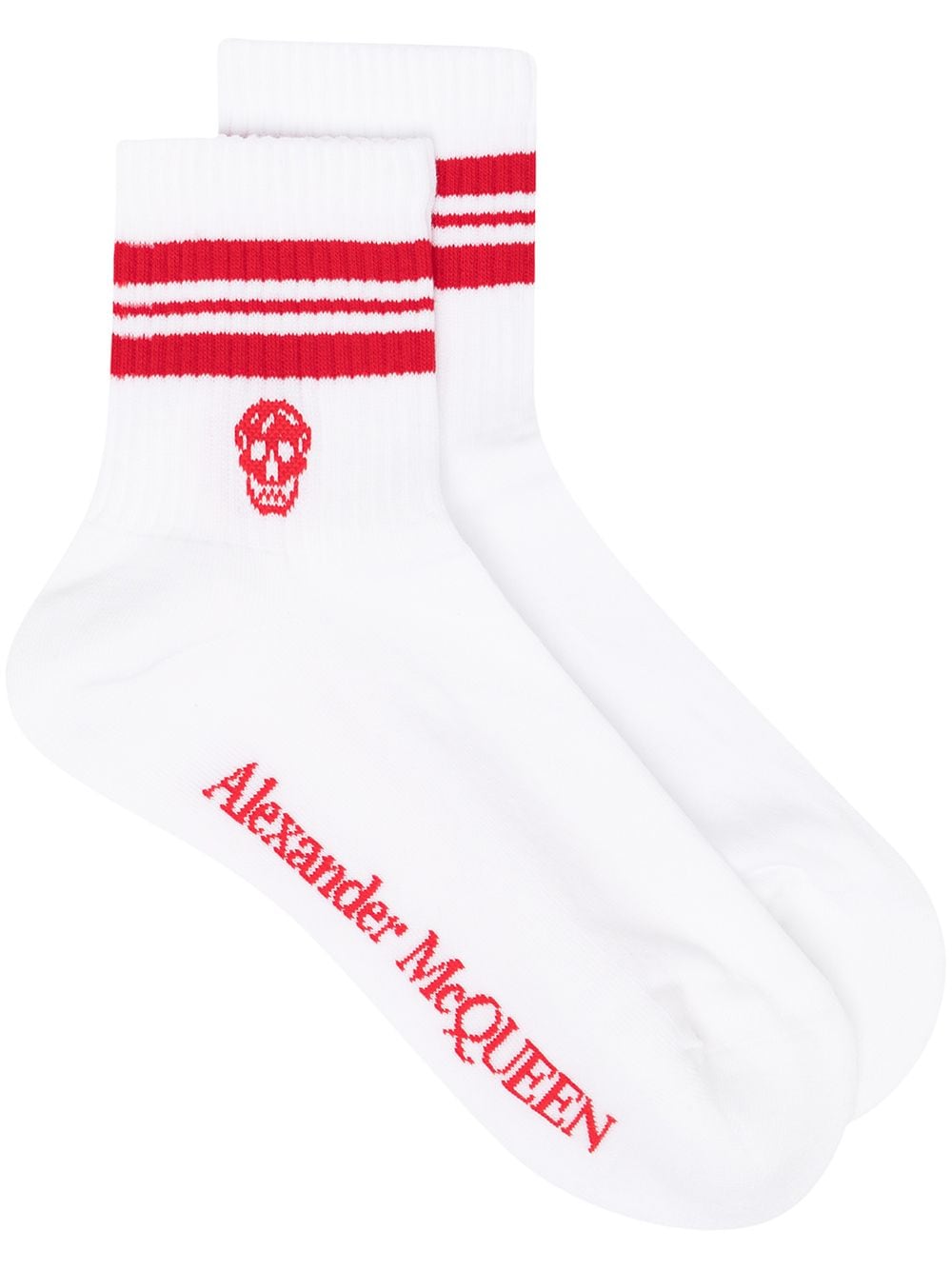 WHITE AND RED COTTON SOCKS
