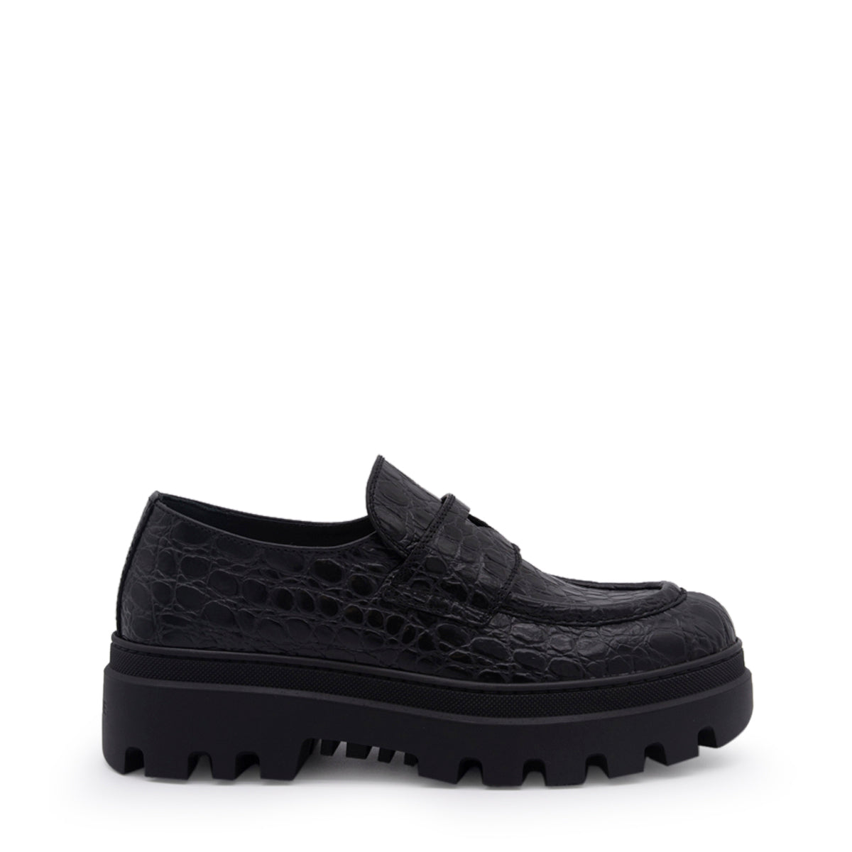 BLACK LEATHER LOAFERS
