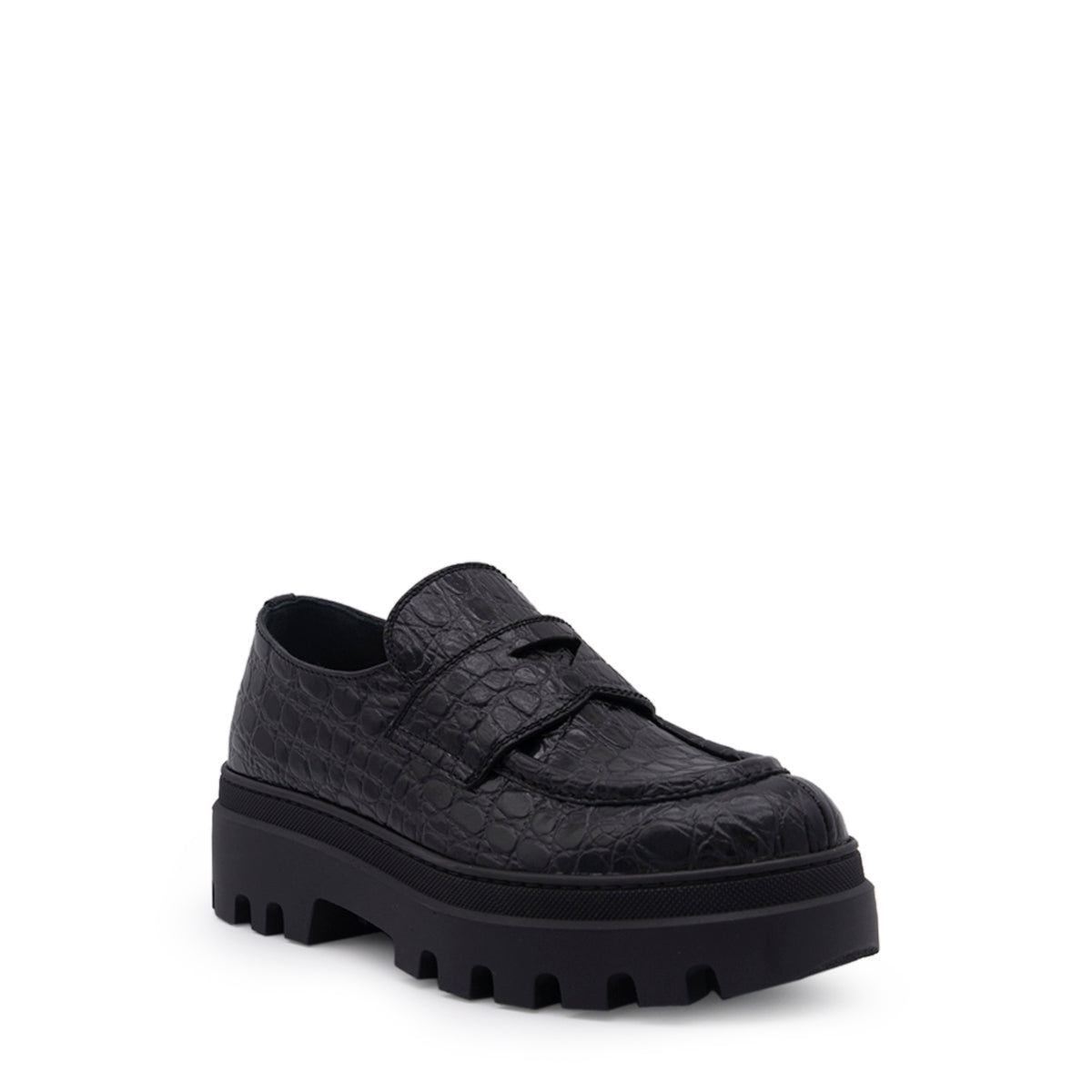 BLACK LEATHER LOAFERS