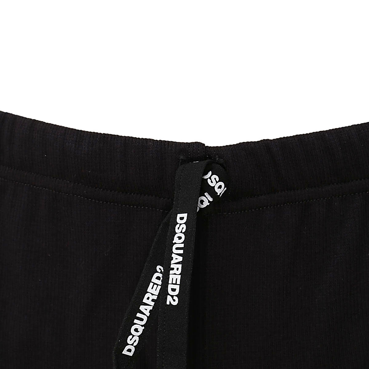 BLACK COTTON LOGO SHORTS