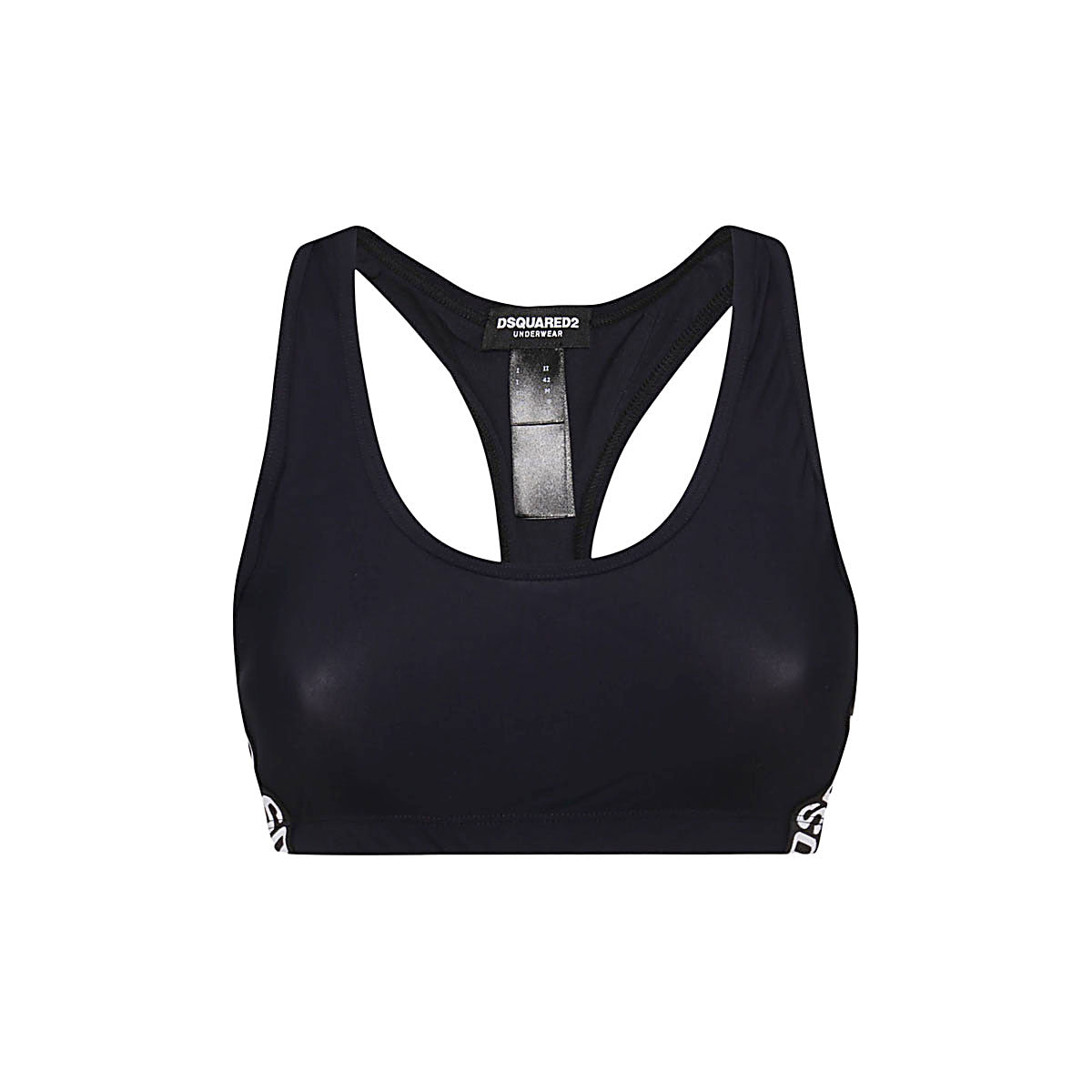 BLACK STRETCH ICON BAND SPORTS BRA