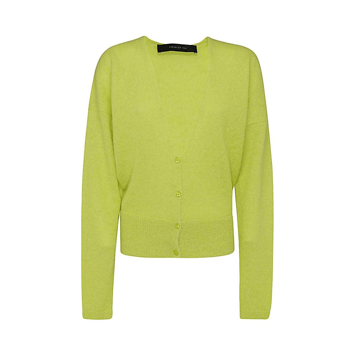 ACID GREEN MOHAIR CARDIGAN