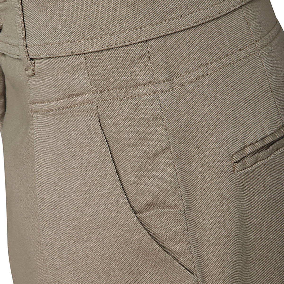 BEIGE COTTON BLEND PANTS