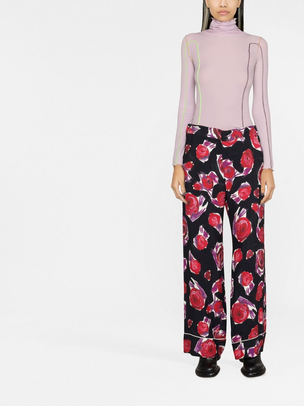 MULTICOLOUR COTTON BLEND TROUSERS