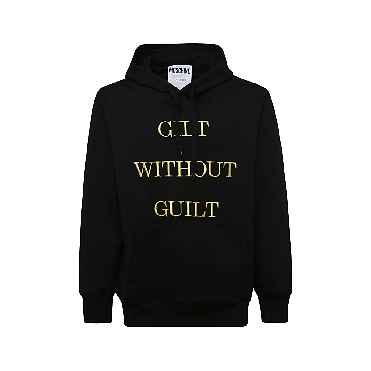 BLACK LEATHER SWEATSHIRT