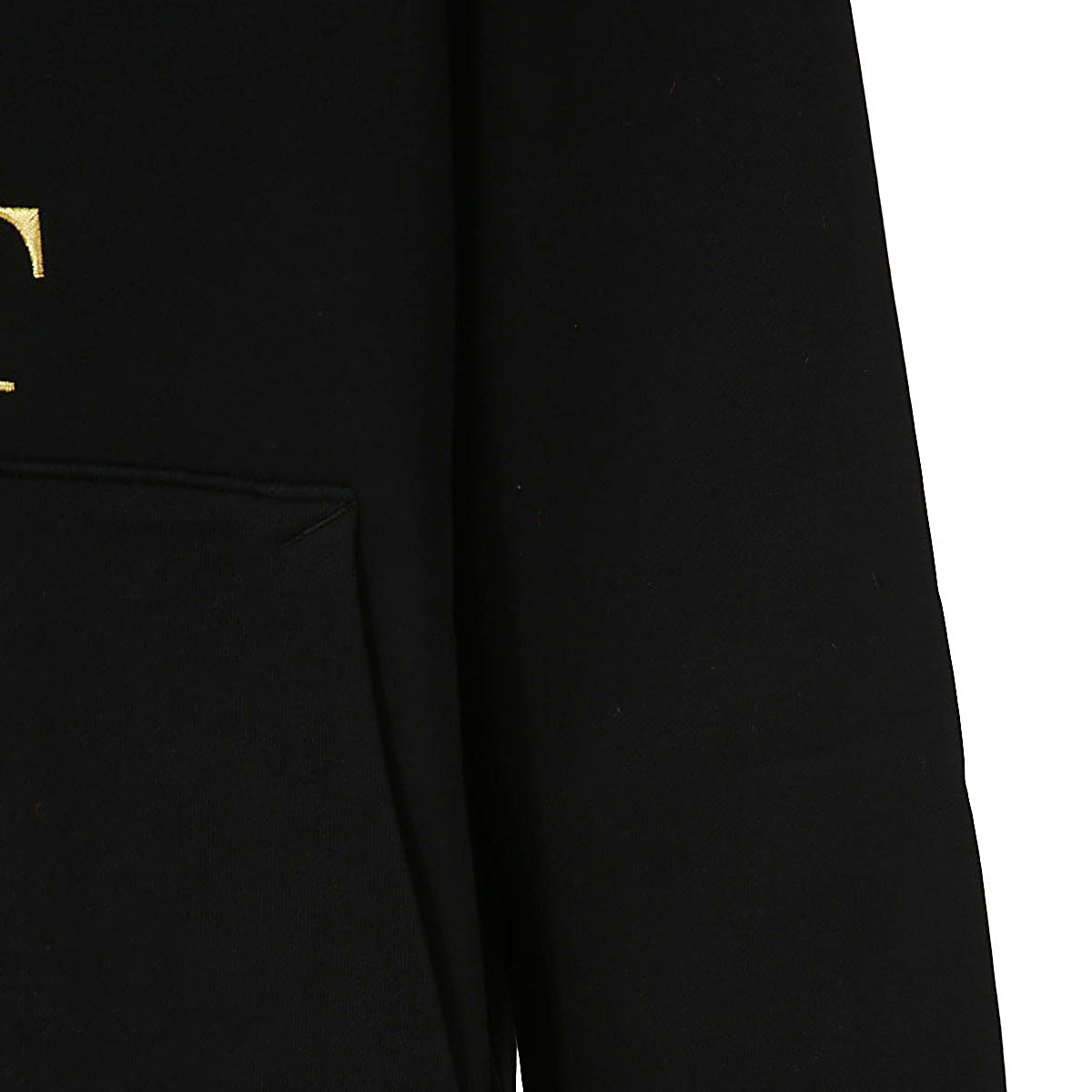 BLACK LEATHER SWEATSHIRT