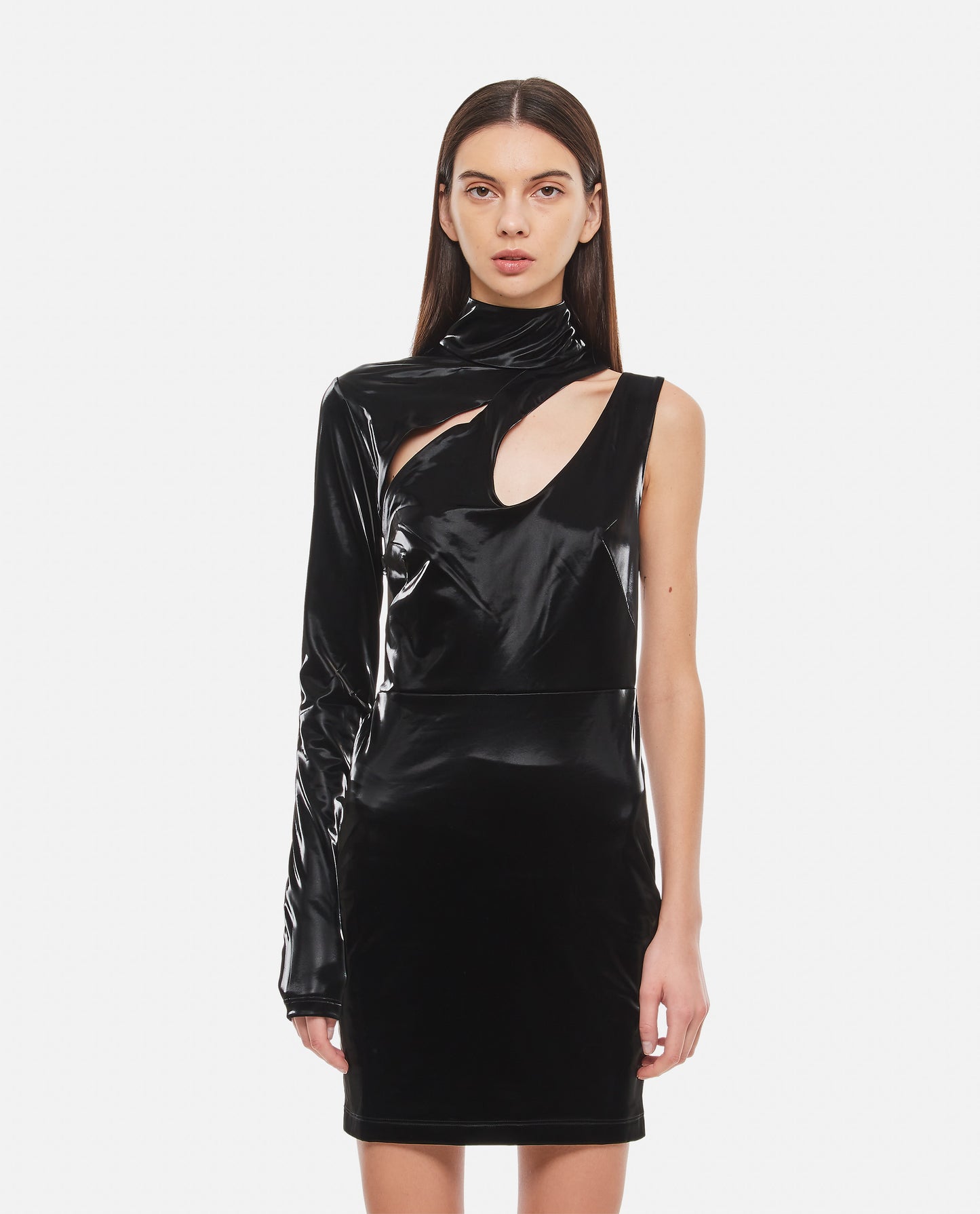 ONE SHOULDER MINIDRESS WITH CUTOUTS
