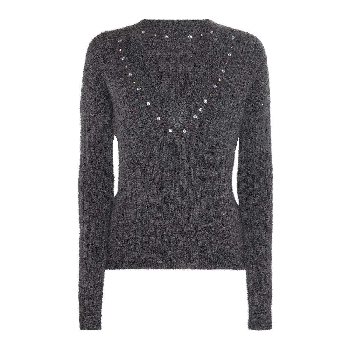 GREY WOOL BLEND JUMPER