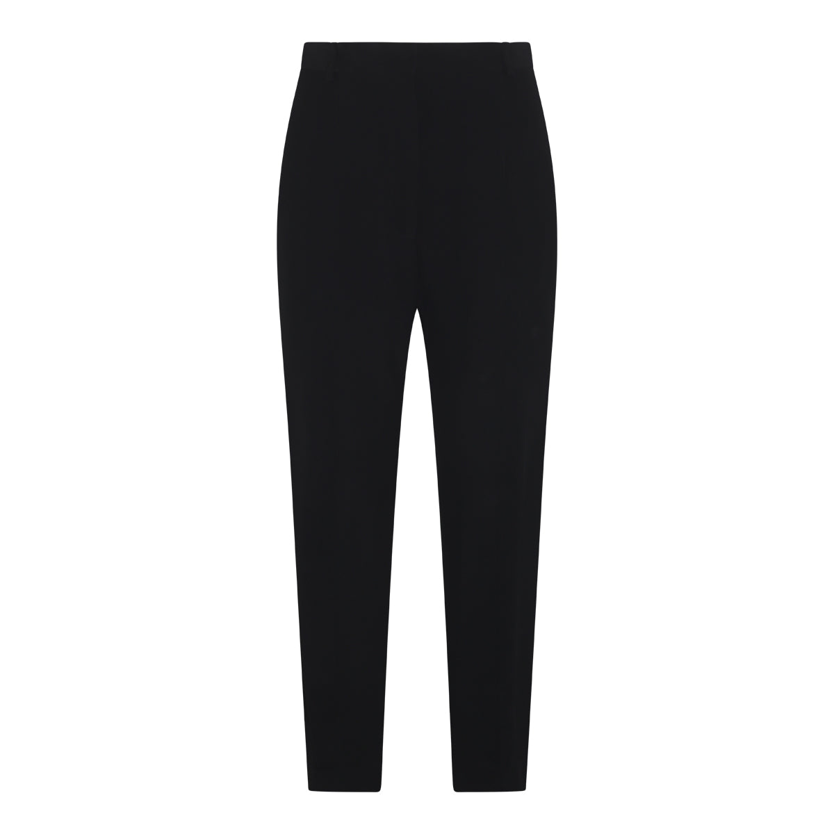 BLACK VISCOSE BLEND TROUSERS