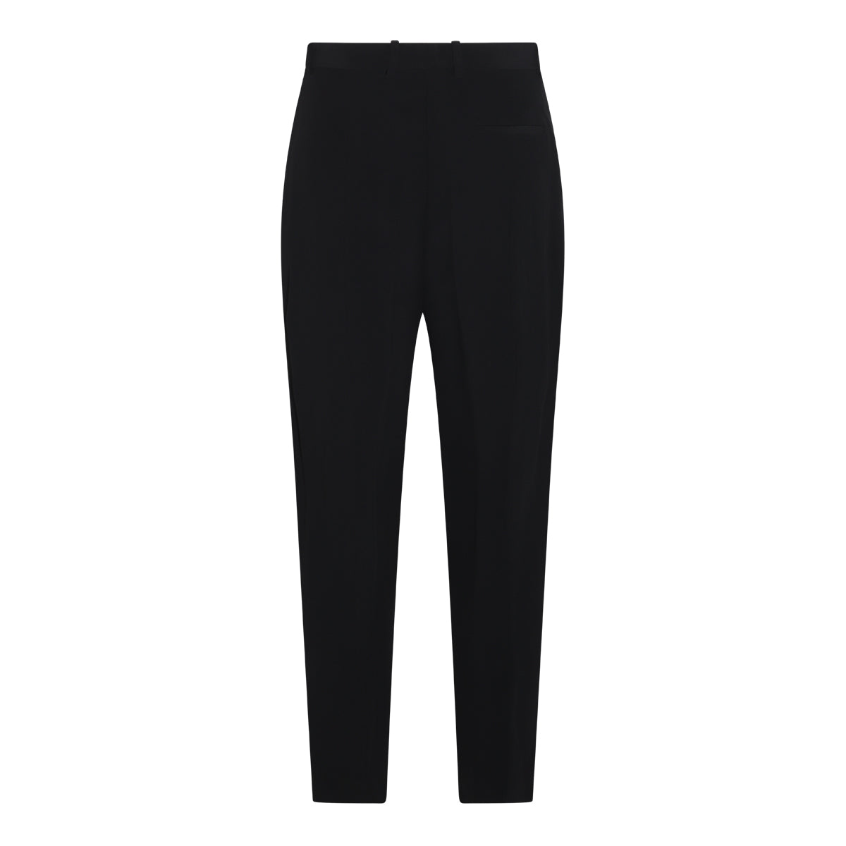 BLACK VISCOSE BLEND TROUSERS