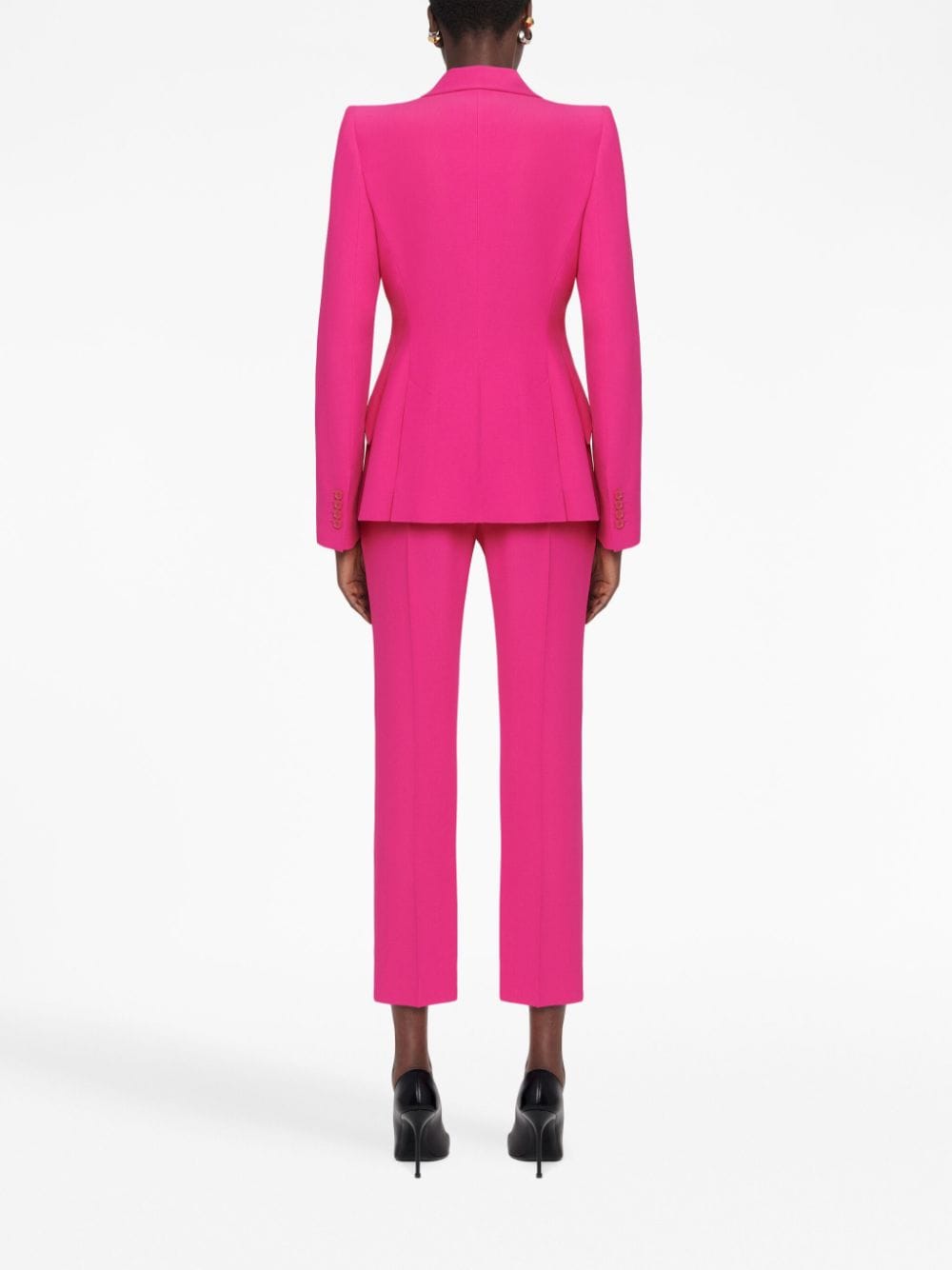 PINK VISCOSE BLEND TROUSERS