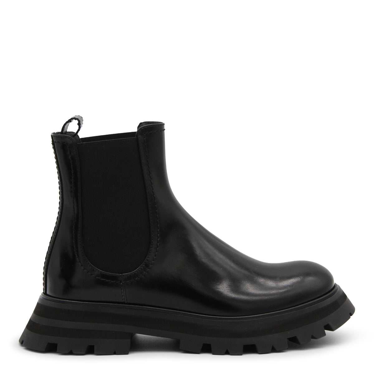 BLACK LEATHER BEATLES BOOTS