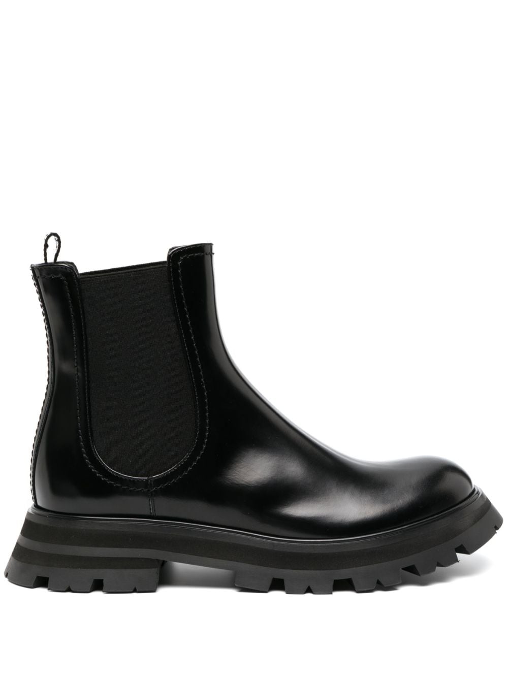 BLACK LEATHER BEATLES BOOTS