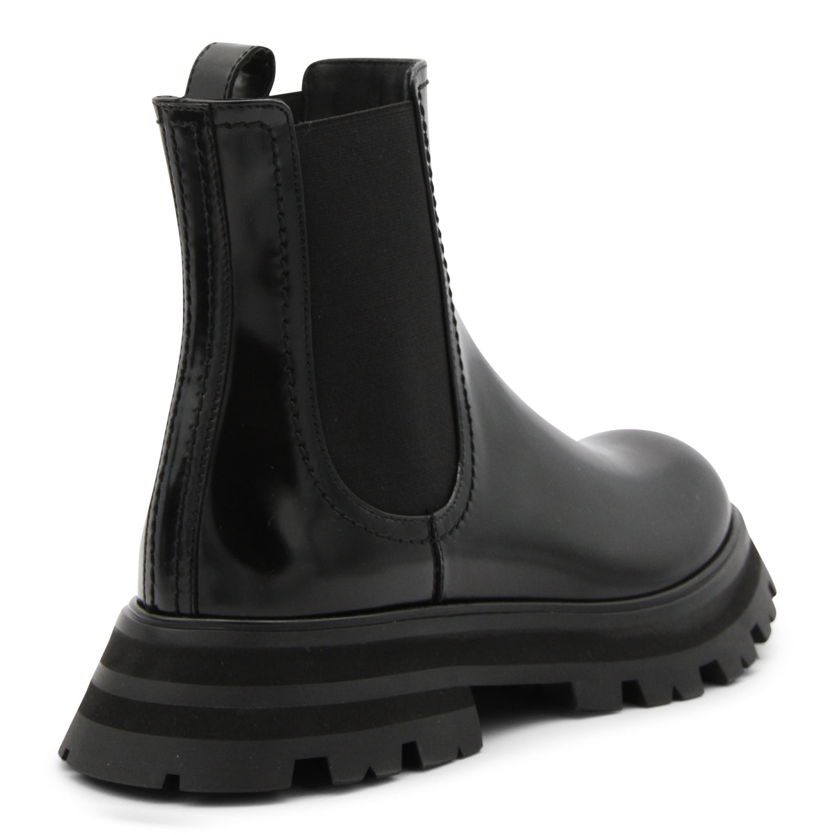 BLACK LEATHER BEATLES BOOTS