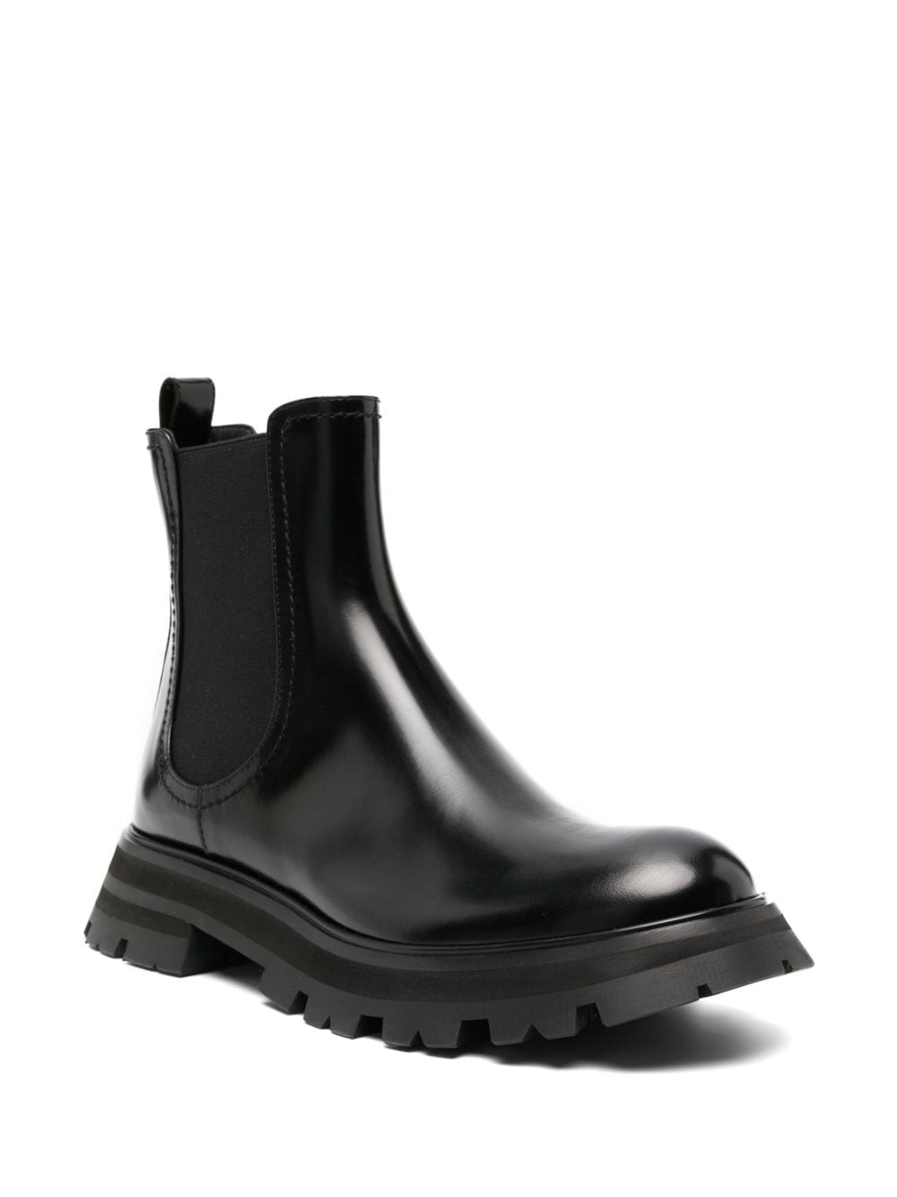 BLACK LEATHER BEATLES BOOTS