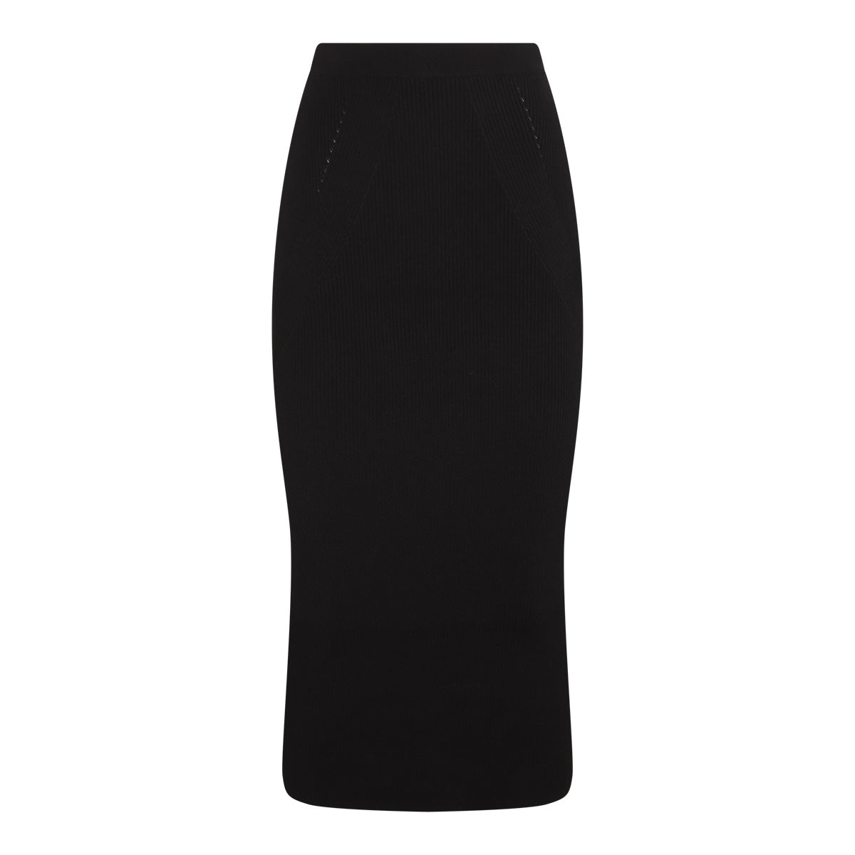BLACK WOOL BLEND SKIRT