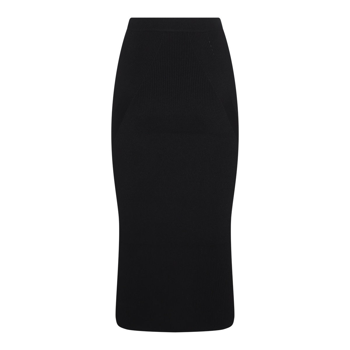 BLACK WOOL BLEND SKIRT