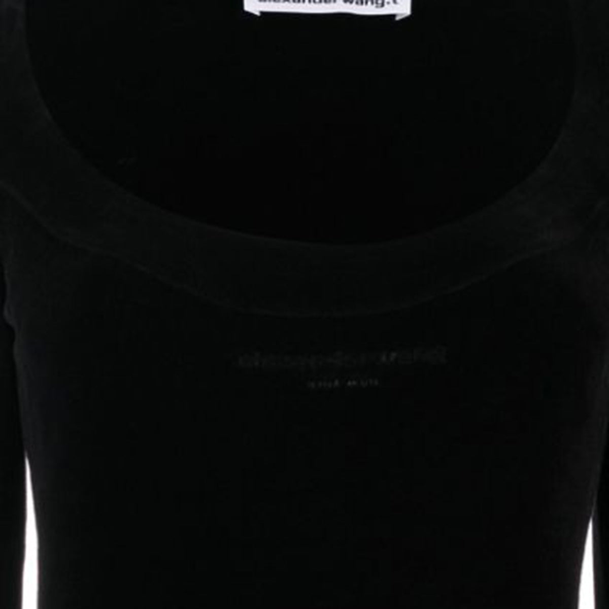 BLACK COTTON BLEND LOGO MINI DRESS