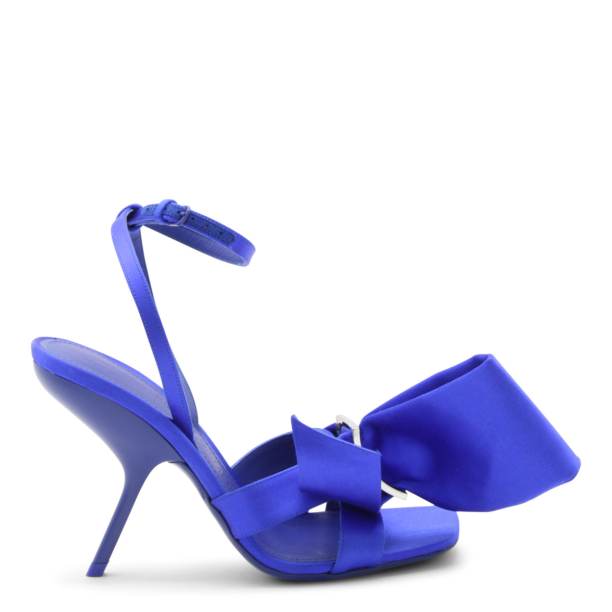 ELECTRIC BLUE SATIN HELENA PUMPS